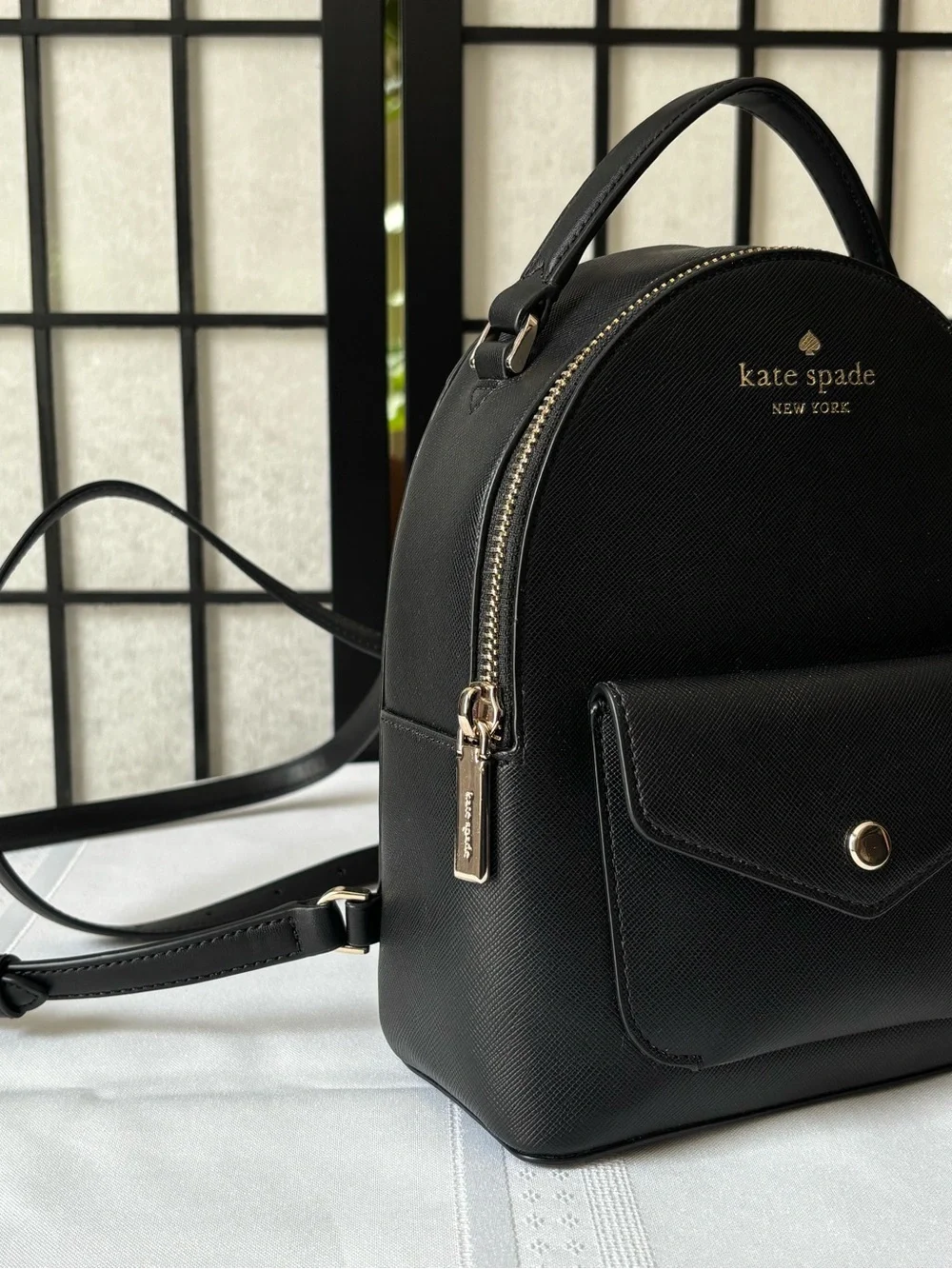 Kate Spade Schuyler Mini Backpack - Black Saffiano